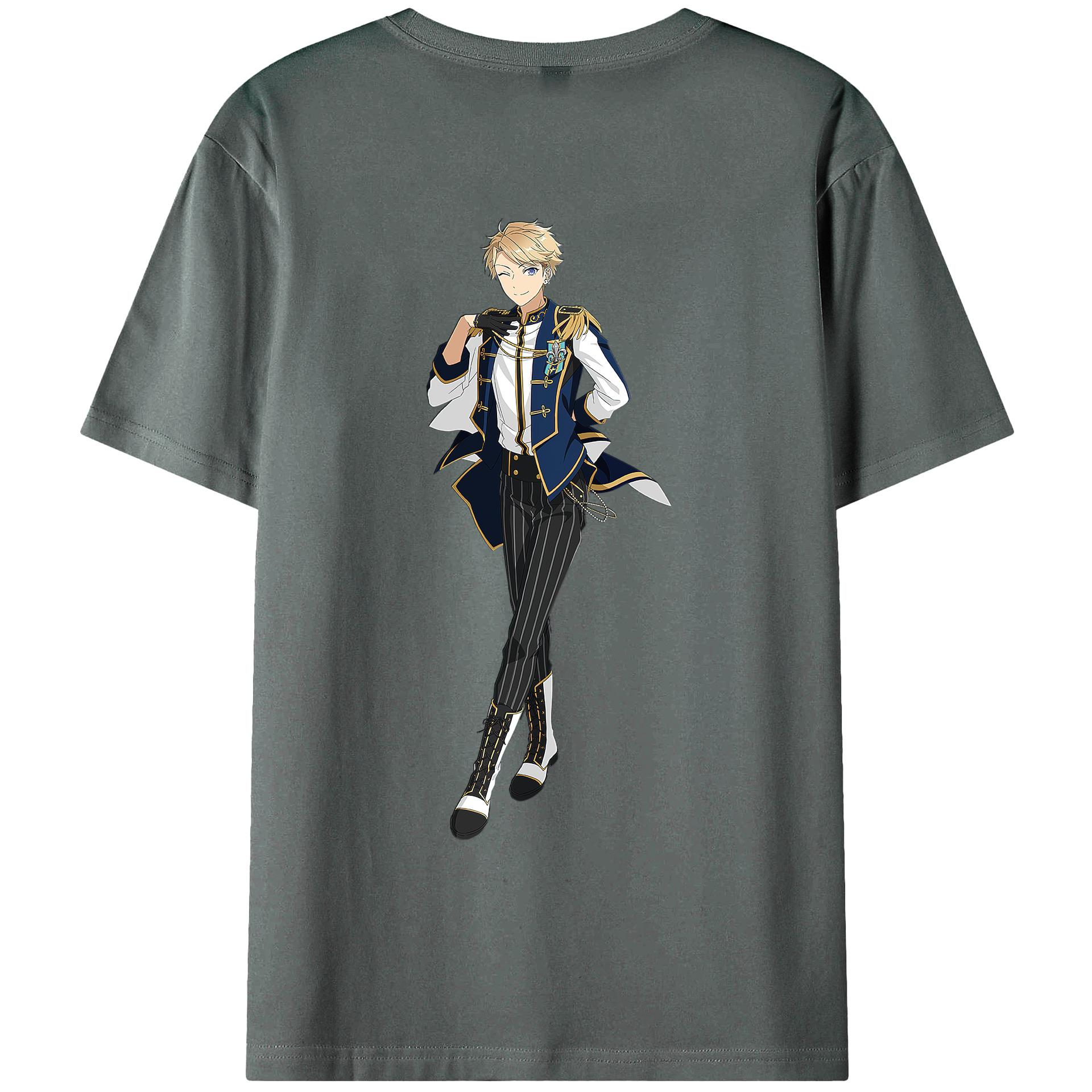（画像用） あんさんぶるスターズ! Ensemble Stars 綿100％ メンズ半袖Tシャツ（バックプリント） 通気性